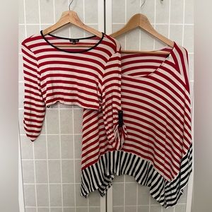 Red White and Blue Midrift top and Skirt (wear as poncho).